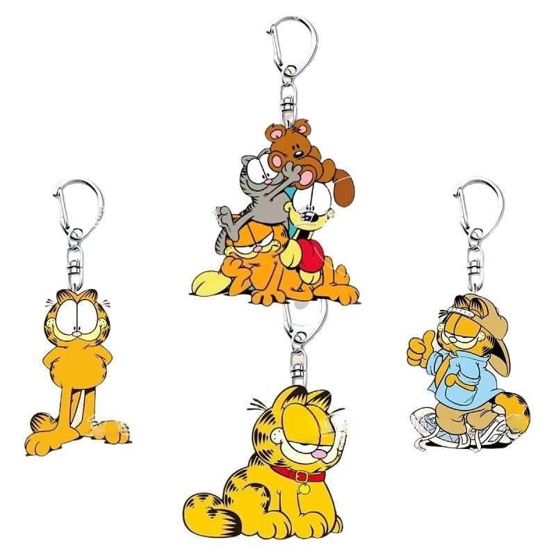 Anime Merchandise Wholesale - Garfield Cartoon Niedlicher Schüler-Acryl-Schlüsselanhänger Kreativer Kawaii-Anhänger