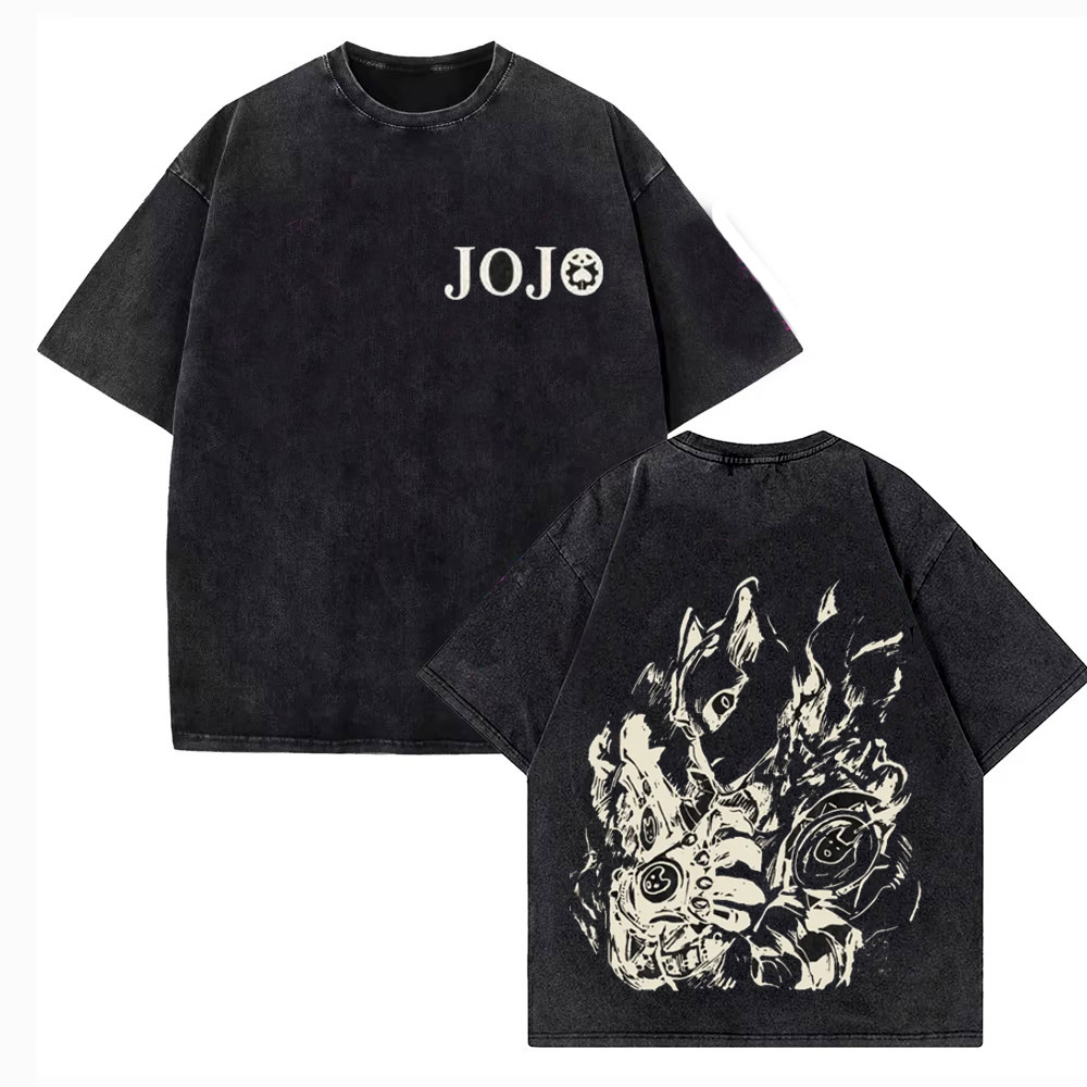 Vintage Washed T-Shirt Herren  – Jojo Anime Merchandise Bewertung und Preis