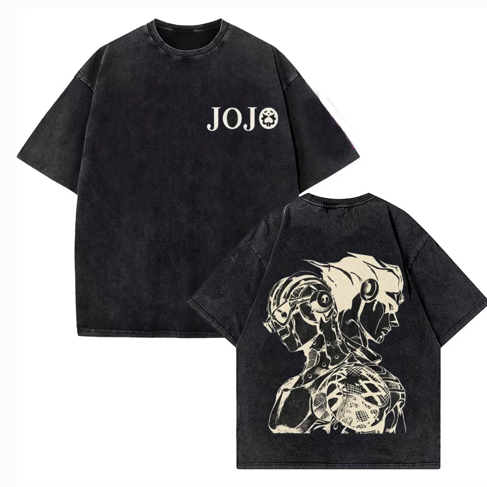 Vintage Washed T-Shirt Herren  – Jojo Anime Merchandise Bewertung und Preis