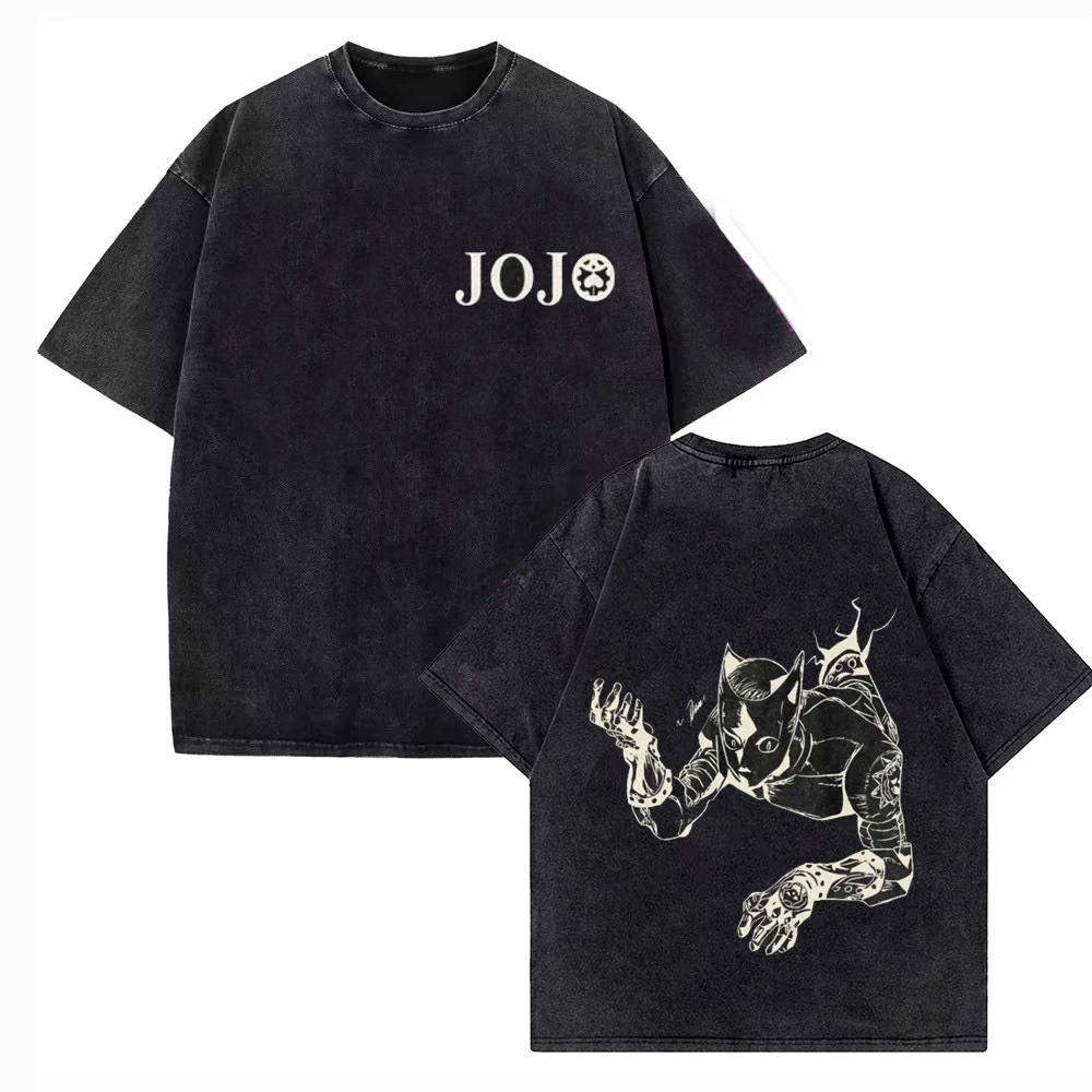 Vintage Washed T-Shirt Herren  – Jojo Anime Merchandise Bewertung und Preis